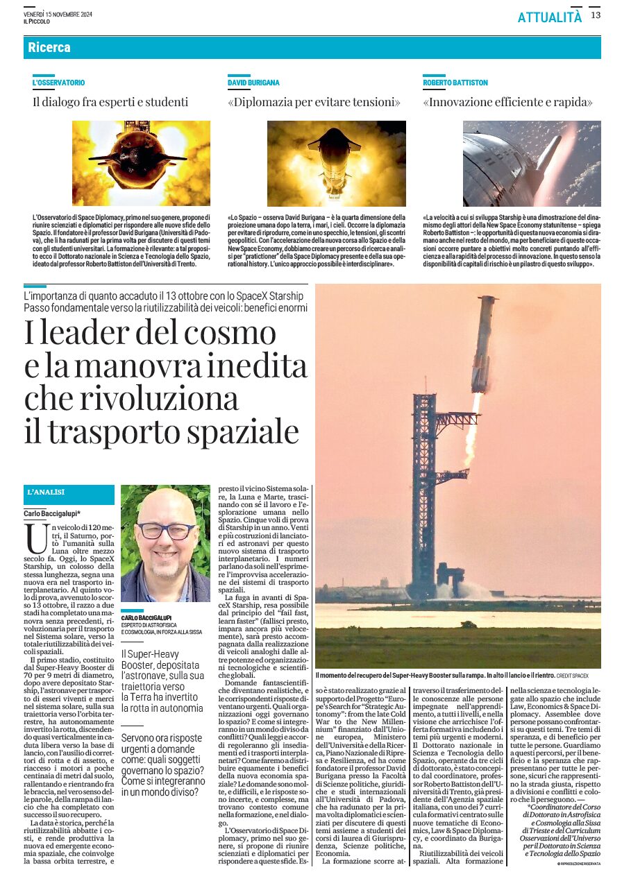 I leader del cosmo e la manovra inedita che rivoluziona il trasporto spaziale